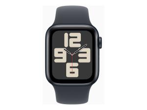 Apple Watch SE (GPS) - 2e génération - 40 mm - aluminium minuit - montre intelligente avec bande sport - fluoroélastomère - minuit - taille du bracelet : M/L - 32 Go - Wi-Fi 4, Bluetooth - 26.4 g - MXE93QF/A - Montres intelligentes