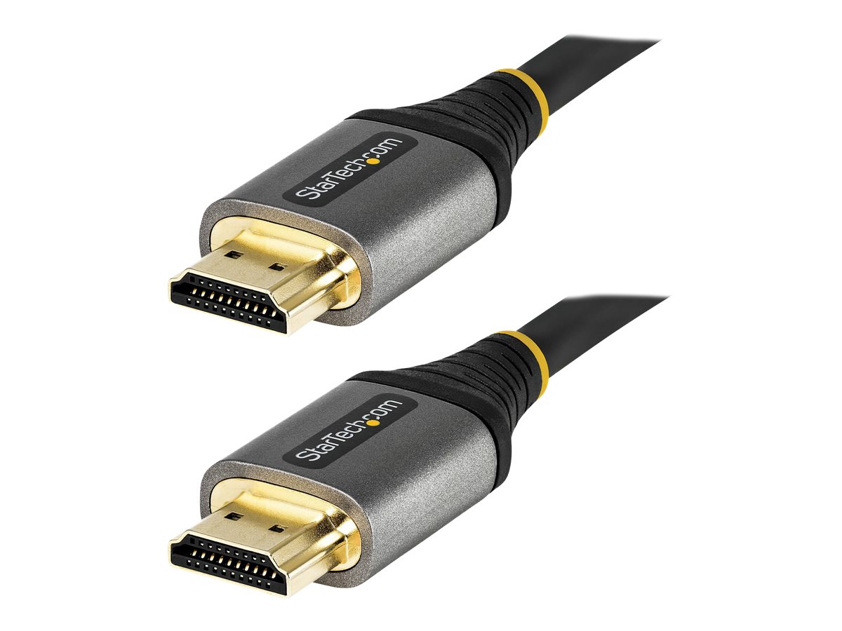 StarTech.com Câble HDMI 2.1 8K - 2m - Câble HDMI Certifié Ultra High Speed 48Gbps - 8K 60Hz/4K 120Hz HDR10+ eARC - Câble Ultra HD 8K HDMI - Écran/TV/Affichage - Gaine Flexible TPE (HDMM21V2M) - Ultra High Speed - câble HDMI avec Ethernet - HDMI mâle pour HDMI mâle - 2 m - double blindage - gris, noir - passif, support 4K 120 Hz, support pour 8K60Hz - pour P/N: 4PORT-8K-HDMI-SWITCH - HDMM21V2M - Câbles HDMI