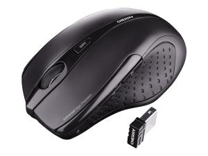 CHERRY MW 3000 - Souris - pour droitiers - infrarouge - 5 boutons - sans fil - 2.4 GHz - récepteur sans fil USB - noir - JW-T0100 - Souris