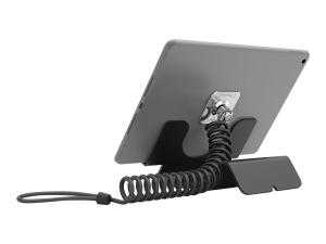 Compulocks Support universel pour tablette blanc avec câble de verrouillage en spirale noir - Pied - pour tablette - verrouillable - aluminium de haute qualité - noir - ordinateur de bureau - CL12CUTHBB - Accessoires pour ordinateur portable et tablette