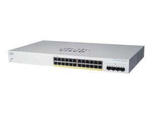 Cisco Business 220 Series CBS220-24FP-4G - Commutateur - intelligent - 24 x 10/100/1000 (PoE+) + 4 x Gigabit SFP (liaison montante) - Montable sur rack - PoE+ (382 W) - CBS220-24FP-4G-EU - Concentrateurs et commutateurs gigabit