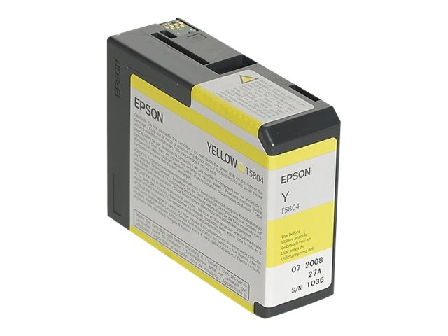 Epson T5804 - 80 ml - jaune - original - cartouche d'encre - pour Stylus Pro 3800, Pro 3880 - C13T580400 - Cartouches d'encre Epson