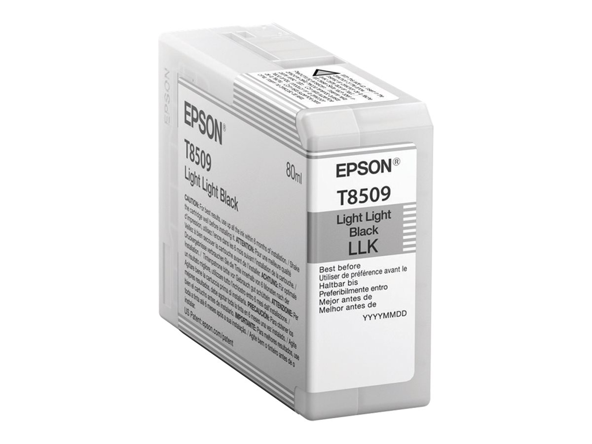 Epson T8509 - 80 ml - noir clair - original - cartouche d'encre - pour SureColor P800, P800 Designer Edition, SC-P800 - C13T850900 - Cartouches d'encre Epson