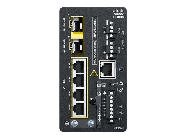 Cisco Catalyst IE3100 Rugged Series - Network Essentials - commutateur - Géré - 4 x 10/100/1000 + 2 x Gigabit SFP - Montage sur rail DIN - IE-3100-4T2S-E - Commutateurs gérés