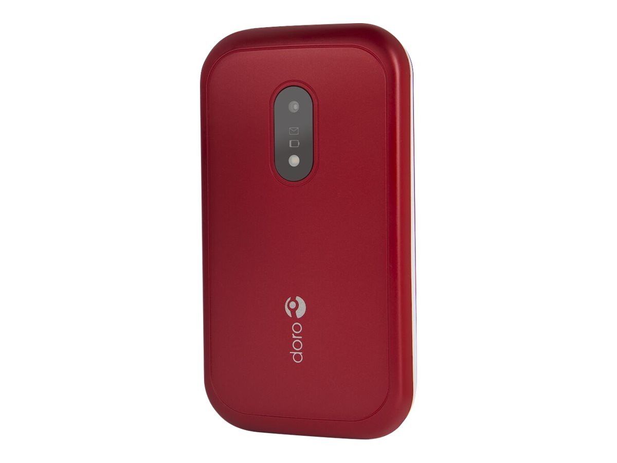 DORO 6040 - Téléphone de service - double SIM - 320 x 240 pixels - rear camera 2 MP - rouge - 7827 - Téléphones GSM