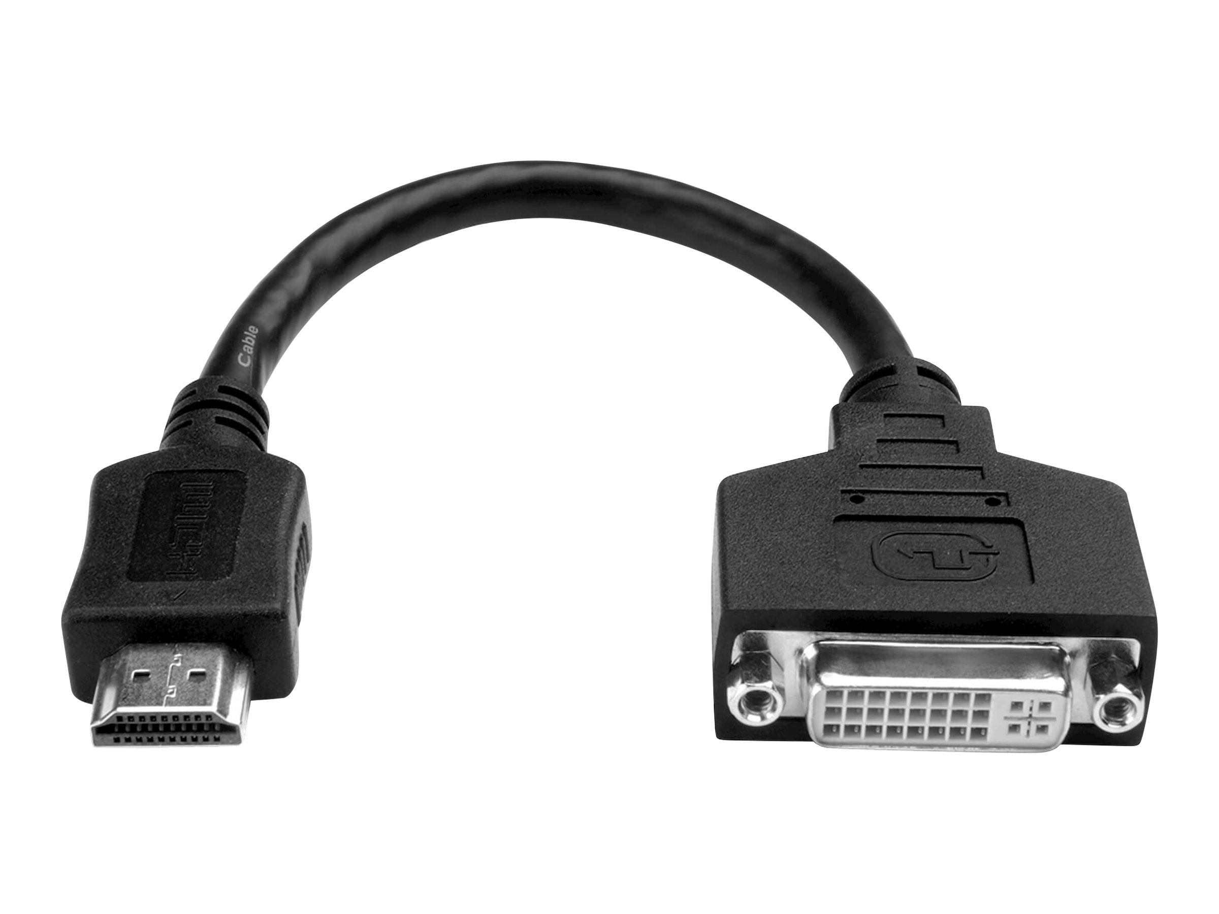 Eaton Tripp Lite Series HDMI to DVI Adapter Video Converter (HDMI-M to DVI-D F), 8-in. (20.32 cm) - Adaptateur vidéo - HDMI mâle pour DVI-D femelle - 20.3 cm - noir - P132-08N - Câbles vidéo
