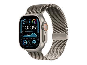 Apple Watch Ultra 2 - 49 mm - titanium naturel - montre intelligente avec boucle milanaise - taille du bracelet : M - 64 Go - LTE, Wi-Fi 4, UWB, Bluetooth - 4G - 61.4 g - MX5R3NF/A - Montres intelligentes