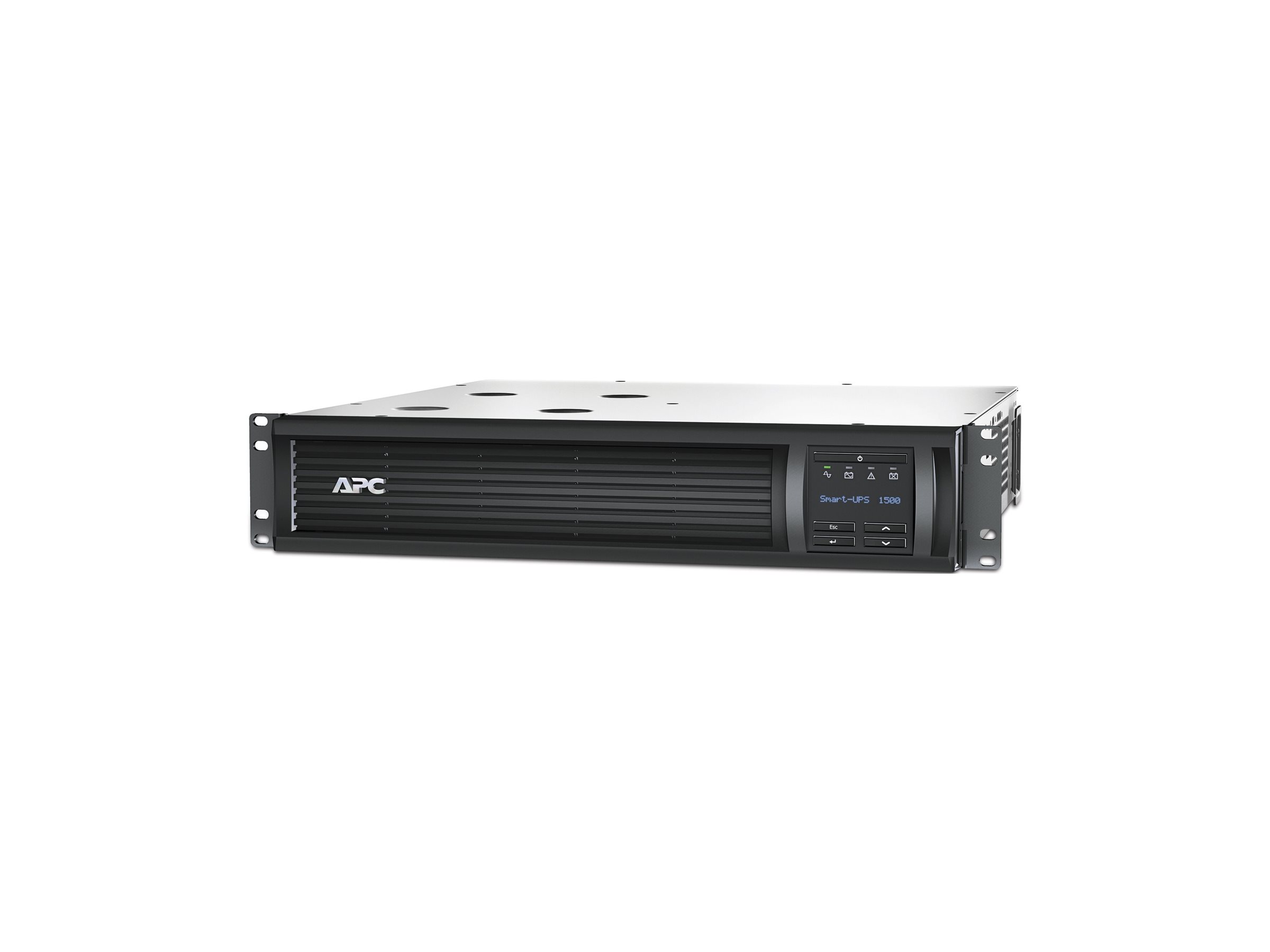 APC Smart-UPS 1500VA LCD RM - Onduleur (rack-montable) - CA 230 V - 1000 Watt - 1500 VA - Ethernet, RS-232, USB - connecteurs de sortie : 4 - 2U - noir - avec APC UPS Network Management Card - pour P/N: AR4018SPX432, AR4024SP, AR4024SPX429, AR4024SPX431, AR4024SPX432, NBWL0356A - SMT1500RMI2UNC - UPS montables sur rack