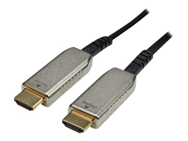 StarTech.com Câble HDMI haute vitesse Ultra HD 4k x 2k de 30m - Rallonge hybride HDMI fibre optique active - Cordon HDMI vers HDMI - M/M - Câble HDMI - HDMI mâle pour HDMI mâle - 30 m - HFC (hybrid fiber-coaxial) - jaune - HDMM30MAO - Câbles HDMI