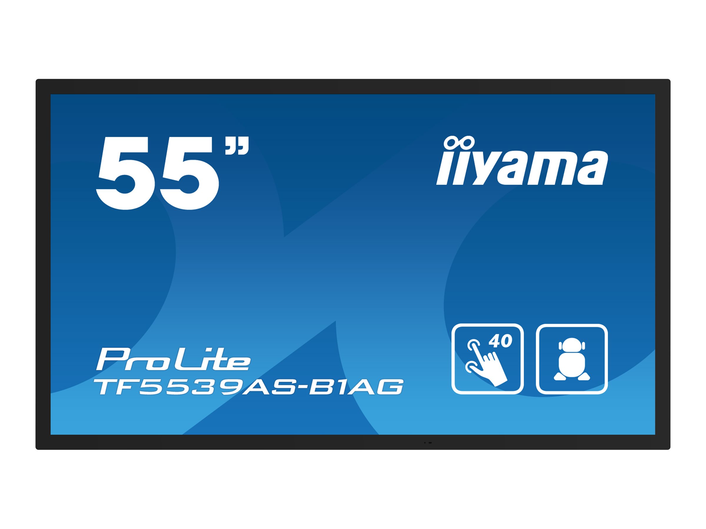 iiyama ProLite TF5539AS-B1AG - Classe de diagonale 55" (54.6" visualisable) écran LCD rétro-éclairé par LED - signalisation numérique - avec lecteur de média intégré et écran tactile (multipoint) - Android - 4K UHD (2160p) 3840 x 2160 - noir - TF5539AS-B1AG - Écrans de signalisation numérique