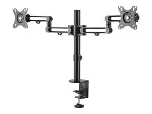 Eaton Tripp Lite Series Flex arm dual desk mount for 13 - 27" screens up to 17.6 lbs per screen - Kit de montage - pleine action - pour 2 écrans LCD - acier - noir - Taille d'écran : 13"-27" - ordinateur de bureau - DDR1327SDFC-1 - Accessoires pour écran