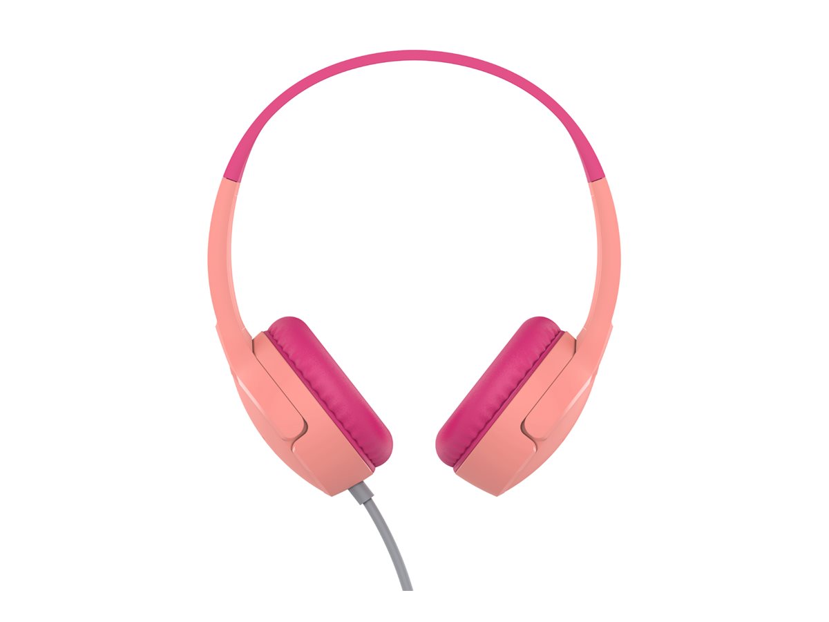 Belkin SoundForm Mini - Écouteurs avec micro - sur-oreille - filaire - jack 3,5mm - rose - AUD004BTPK - Écouteurs