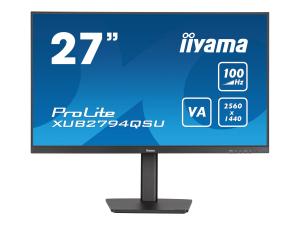 iiyama ProLite XUB2794QSU-B6 - Écran LED - 27" - 2560 x 1440 WQHD @ 100 Hz - VA - 250 cd/m² - 4000:1 - 1 ms - HDMI, DisplayPort - haut-parleurs - noir mat - XUB2794QSU-B6 - Écrans d'ordinateur