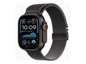 Apple Watch Ultra 2 - 49 mm - titane noir - montre intelligente avec boucle milanaise - taille du bracelet : M - 64 Go - LTE, Wi-Fi 4, UWB, Bluetooth - 4G - 61.8 g - MX5U3NF/A - Montres intelligentes