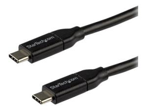 StarTech.com Câble USB-C vers USB-C avec Power Delivery 5A de 3 m - Cordon USB 2.0 Type-C certifié USB-IF - Noir - Câble USB - 24 pin USB-C (M) pour 24 pin USB-C (M) - Thunderbolt 3 / USB 2.0 - 5 A - 3 m - noir - USB2C5C3M - Câbles USB