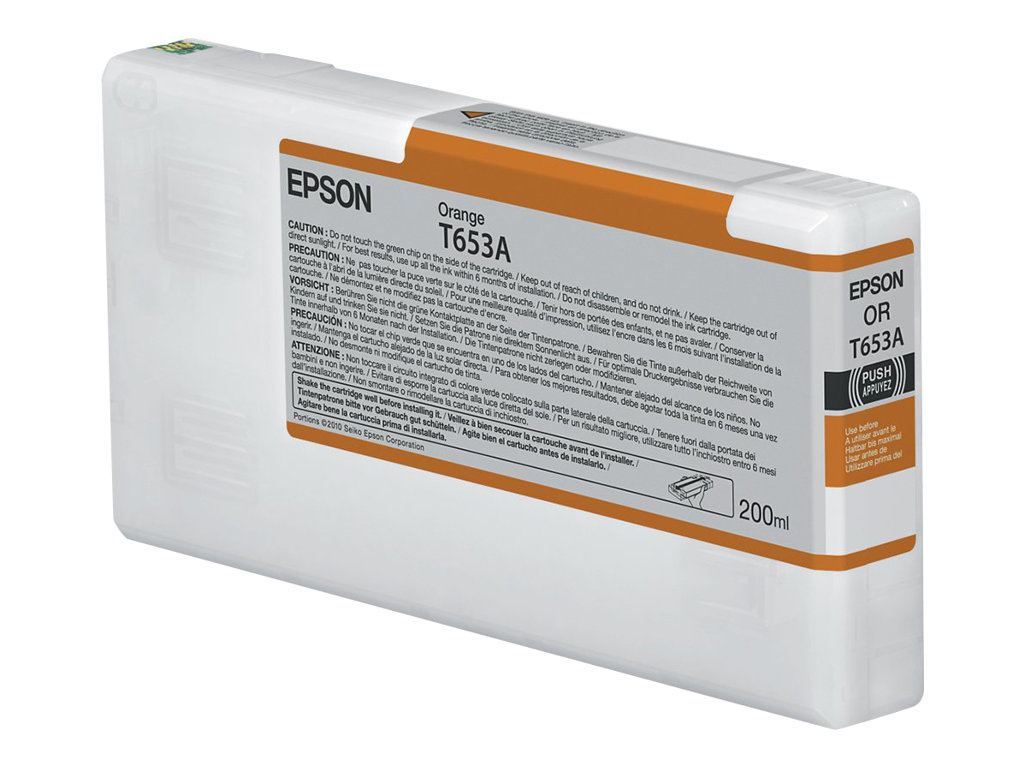 Epson - 200 ml - orange - original - cartouche d'encre - pour Stylus Pro 4900, Pro 4900 Designer Edition, Pro 4900 Spectro_M1 - C13T653A00 - Cartouches d'encre Epson