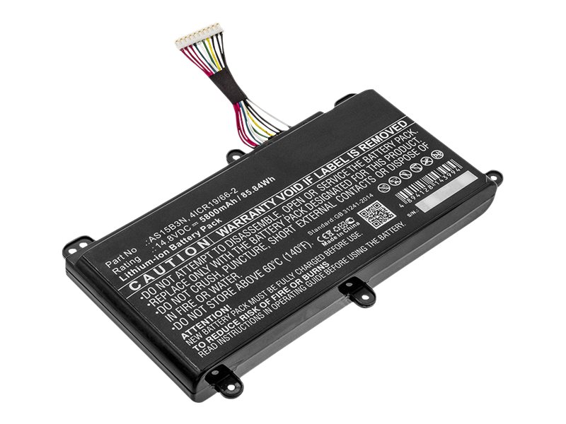 DLH - Batterie de portable (équivalent à : acer AS15B3N, Acer KT.00803.004) - Lithium Ion - 5800 mAh - 86 Wh - pour Acer Aspire G9-791-760F, G9-791-76H0; Predator 17; 17 X - AARR4843-B086Y2 - Batteries pour ordinateur portable