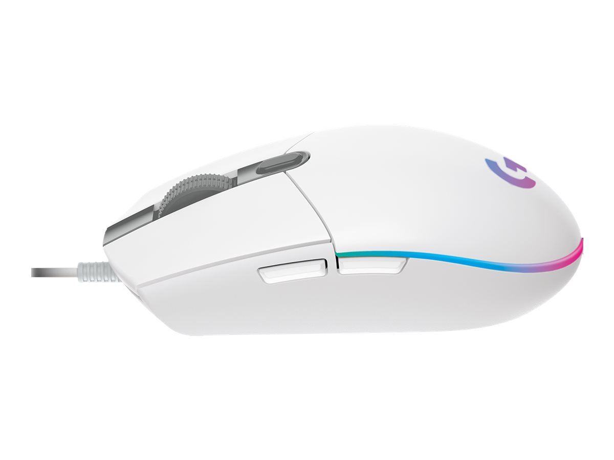 Souris de jeu Logitech G102 LIGHTSYNC - Souris - pour droitiers - optique - 6 boutons - filaire - USB - blanc - 910-005824 - Souris