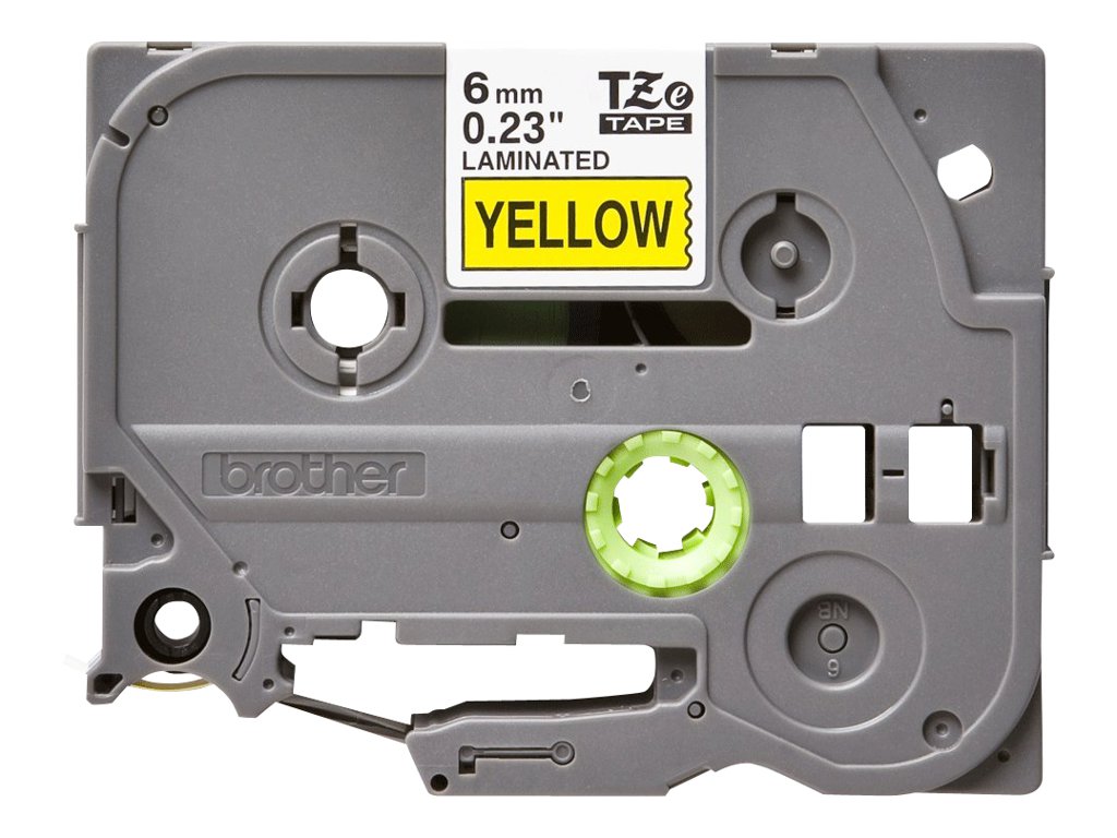 Brother TZe-611 - Noir sur jaune - Rouleau (0,6 cm) 1 cassette(s) ruban laminé - pour Brother PT-D210, D600, H110; P-Touch PT-1005, 1880, E310; P-Touch Cube Pro PT-P910 - TZE611 - Rouleaux de papier