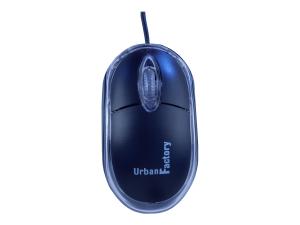 Urban Factory Cristal Mouse Optical USB 2.0, 800dpi, Internal Light, Black - Souris - 3 boutons - filaire - USB - noir, transparent - BDM02UF - Souris