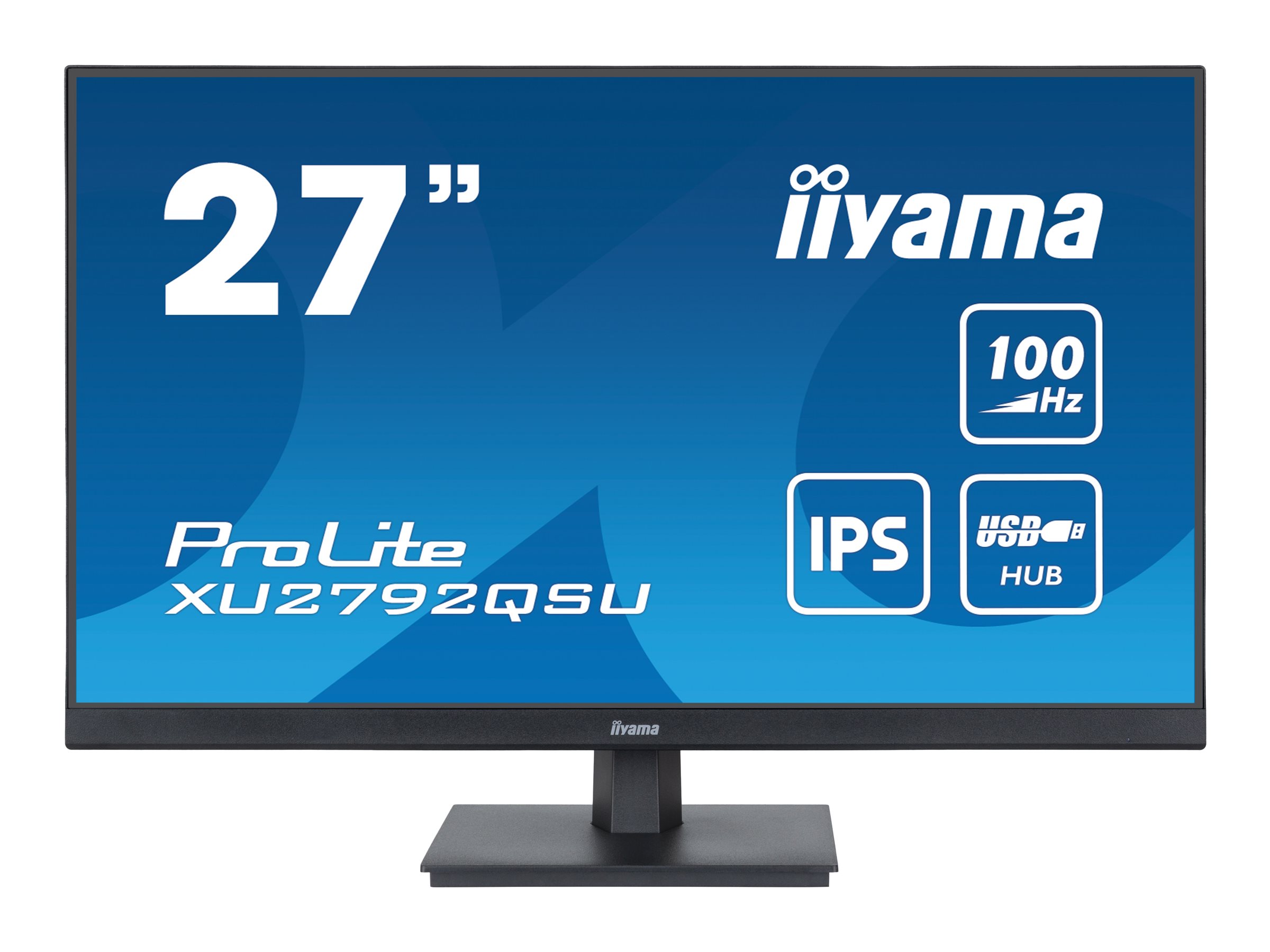 iiyama ProLite XU2792QSU-B6 - Écran LED - 27" - 2560 x 1440 WQHD @ 100 Hz - IPS - 250 cd/m² - 1300:1 - 0.4 ms - HDMI, DisplayPort - haut-parleurs - noir mat - XU2792QSU-B6 - Écrans d'ordinateur