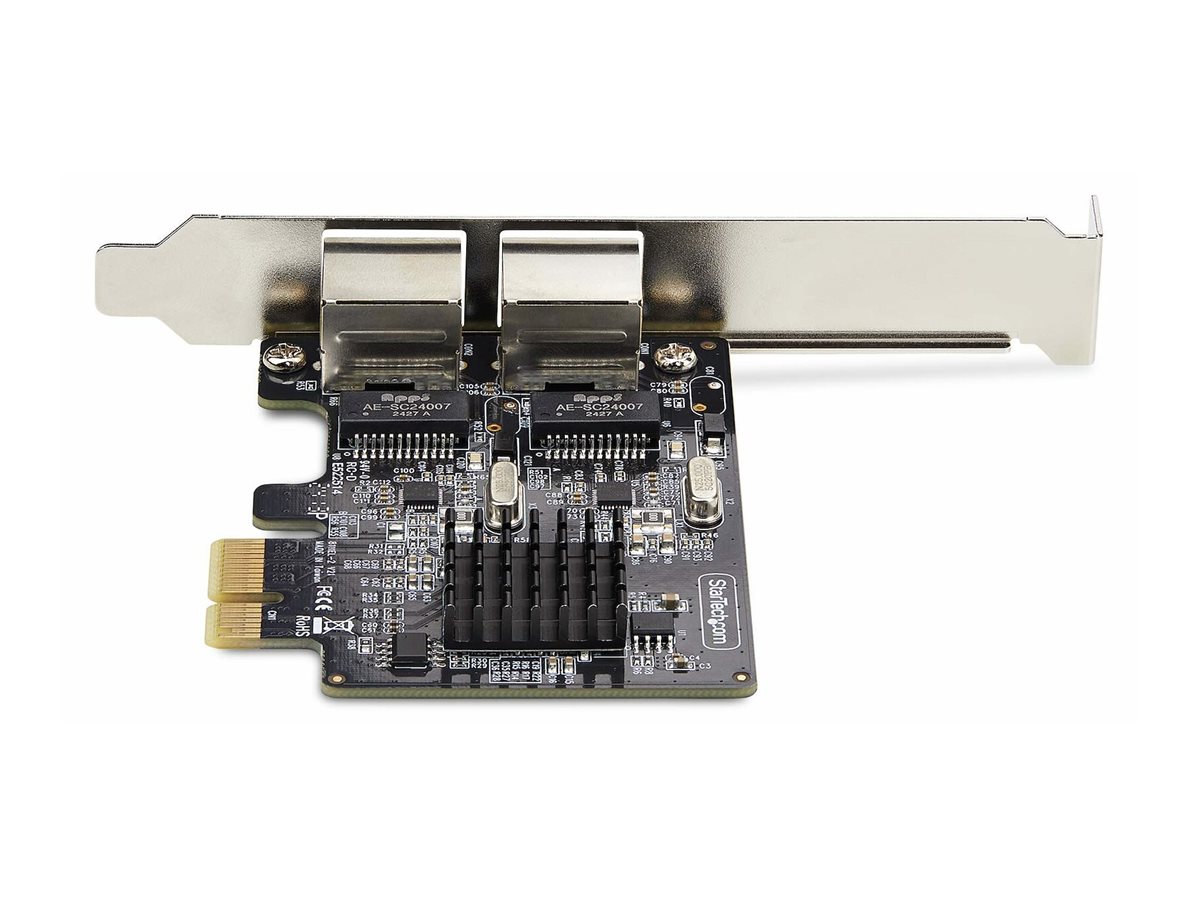 StarTech.com 2-Port Gigabit PCIe Network Adapter Card, TAA Compliant - Adaptateur réseau - PCIe - Gigabit Ethernet x 2 - noir - Conformité TAA - ST1000SPEXD4T - Cartes réseau