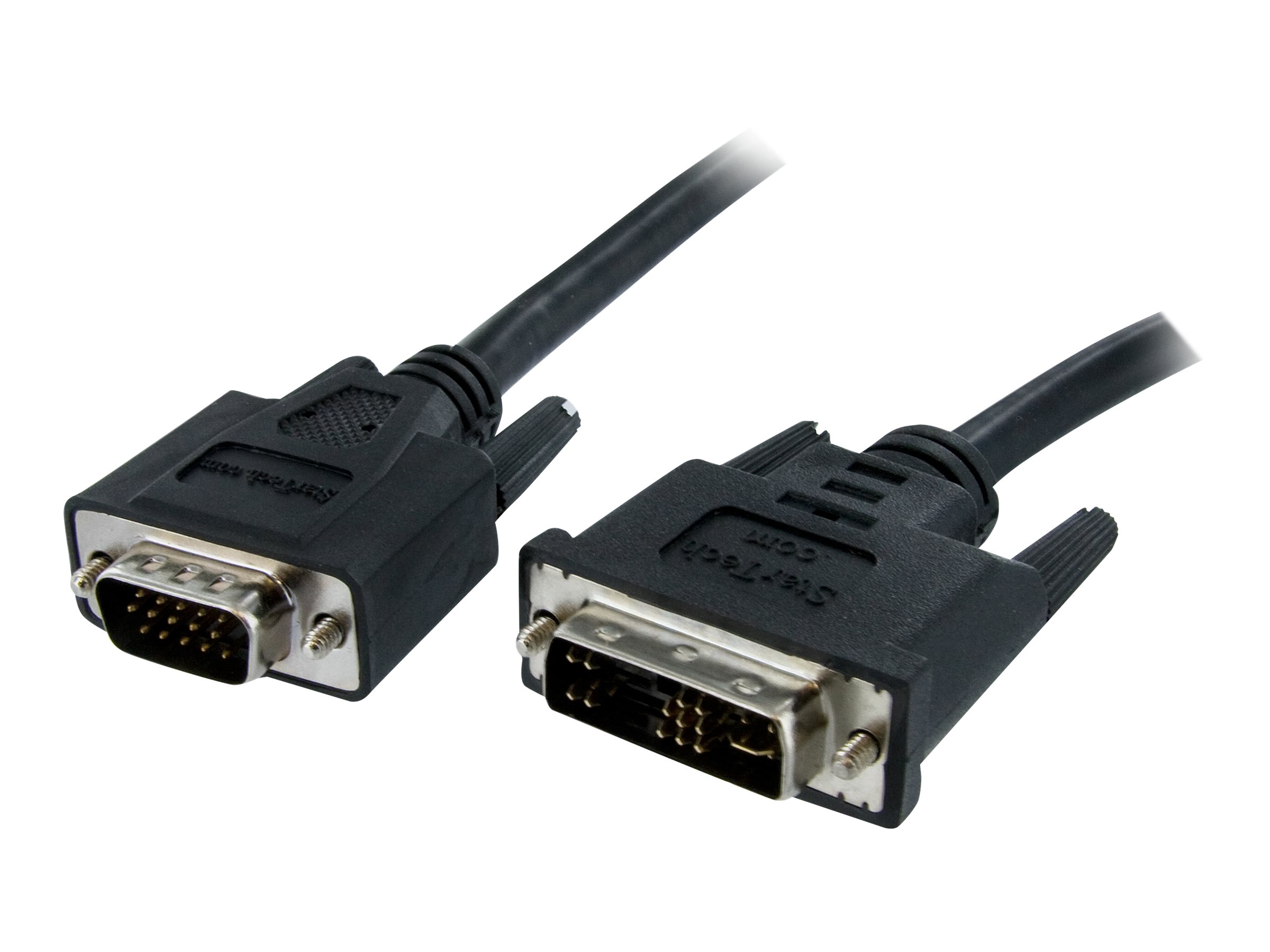 StarTech.com Câble écran DVI vers VGA - DVI-A (M) vers VGA HD15 (M) - 5m - Cordon DVI VGA - 1x DVI-A (analogique) mâle, 1x VGA HD-15 mâle - Câble vidéo - HD-15 (VGA) (M) pour DVI-A (M) - 5 m - moulé, vis moletées - noir - DVIVGAMM5M - Câbles pour périphérique