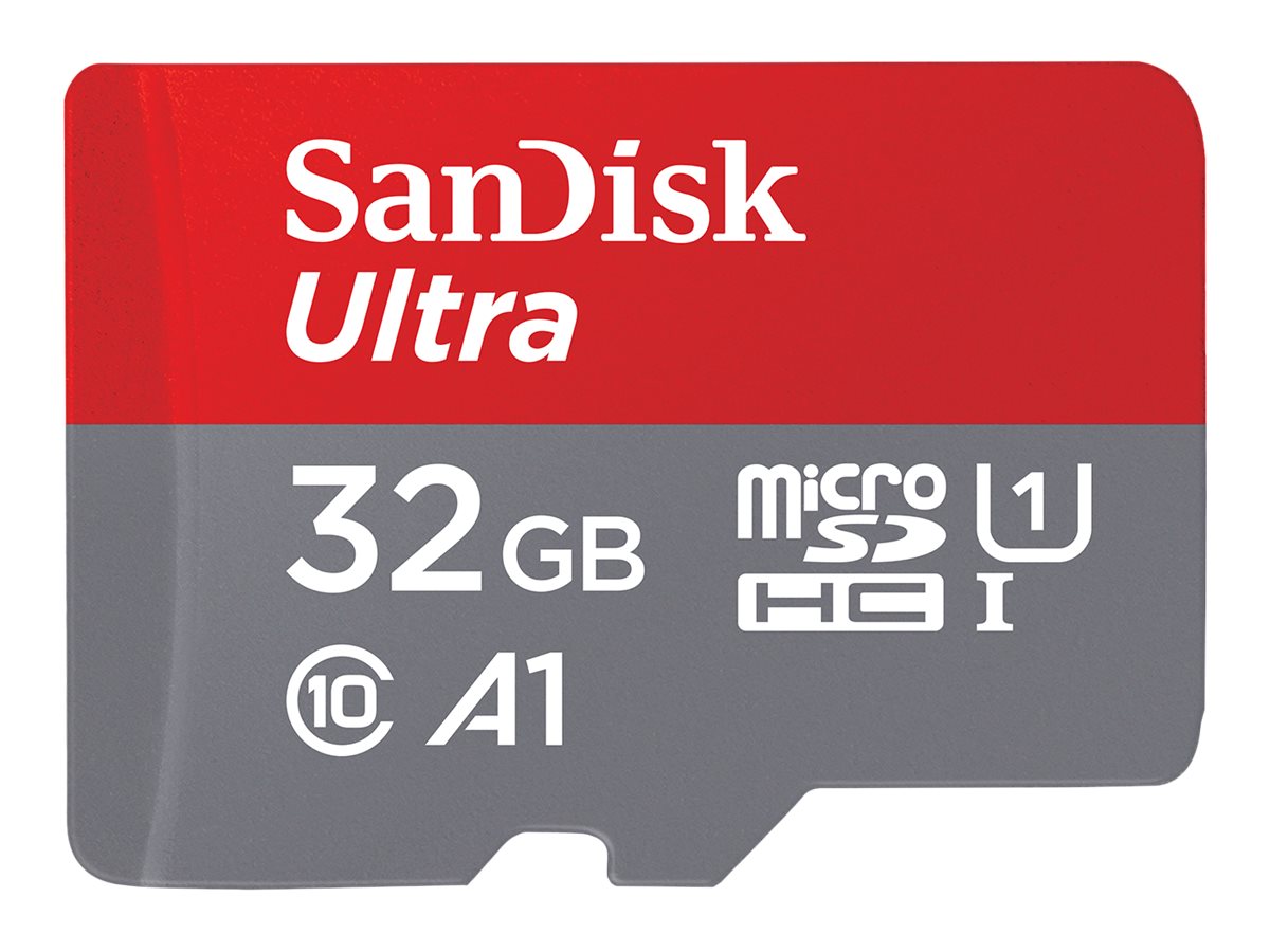 SanDisk Ultra - Carte mémoire flash (adaptateur microSDHC - SD inclus(e)) - 32 Go - A1 / UHS-I U1 / Class10 - microSDHC UHS-I - SDSQUA4-032G-GN6TA - Cartes flash