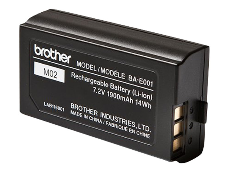 Brother BA-E001 - Batterie d'imprimante - Lithium Ion - pour Brother PT-P750; P-Touch PT-750, E300, E500, E550, H500, H75, P750; P-Touch EDGE PT-P750 - BAE001 - Batteries spécifiques