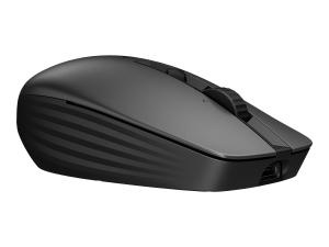 HP 715 - Souris - multi-appareils, rechargeable - 7 boutons - sans fil, filaire - Bluetooth 3.0, 2.4 GHz - récepteur sans fil USB - noir - 6E6F0AA#ABB - Souris