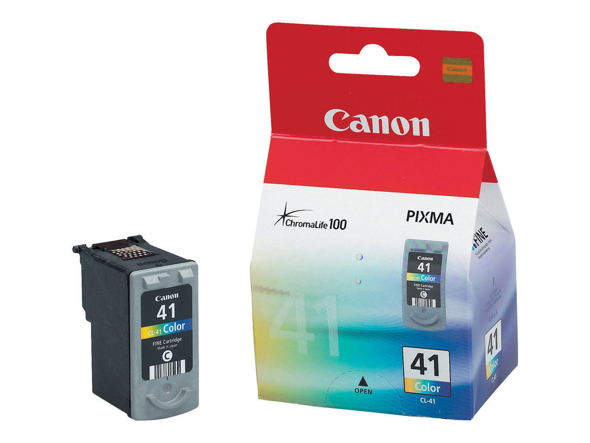 Canon CL-41 - 12 ml - à rendement élevé - couleur (cyan, magenta, jaune) - original - cartouche d'encre - pour PIXMA iP1800, iP1900, iP2500, iP2600, MP140, MP190, MP210, MP220, MP470, MX300, MX310 - 0617B001 - Cartouches d'encre Canon