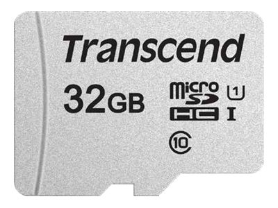 Transcend 300S - Carte mémoire flash (adaptateur inclus(e)) - 32 Go - UHS-I U1 / Class10 - microSDHC UHS-I - TS32GUSD300S-A - Cartes flash