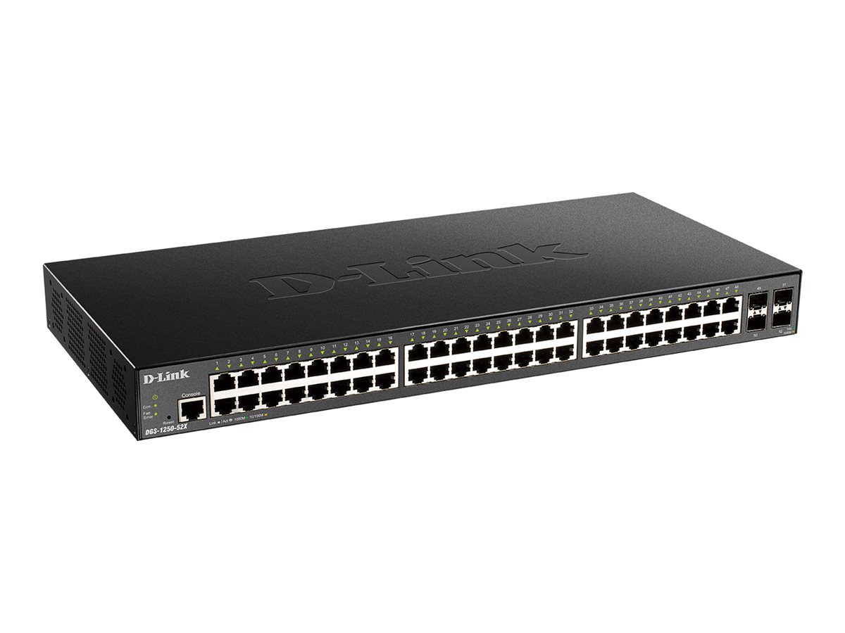 D-Link DGS 1250-52X - Commutateur - intelligent - 48 x 10/100/1000 + 4 x 10 Gigabit SFP+ - Montable sur rack - DGS-1250-52X/E - Concentrateurs et commutateurs gigabit