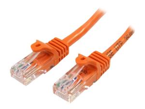StarTech.com Câble réseau Cat5e UTP sans crochet - 50 cm Orange - Cordon Ethernet RJ45 anti-accroc - Câble patch - Cordon de raccordement - RJ-45 (M) pour RJ-45 (M) - 50 cm - UTP - CAT 5e - sans crochet, bloqué - orange - 45PAT50CMOR - Câbles à paire torsadée