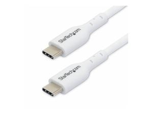 StarTech.com 2m (6.6ft) White USB-C Charging Cable, USB C Cable, USB 2.0 Type-C Laptop Charger Cord, 60W 3A Power Delivery, TPE Jacket, USB-C Data Transfer Cable, M/M - Câble USB - 24 pin USB-C (M) pour 24 pin USB-C (M) - USB 2.0 - 3 A - 2 m - USB Power Delivery (60W) - blanc - USB2CC2MNCWHE - Câbles USB