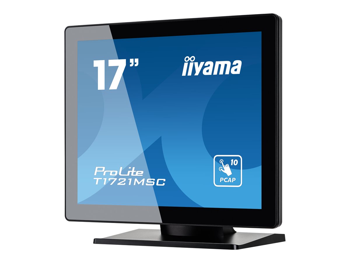 iiyama ProLite T1721MSC-B2 - Écran LED - 17" - écran tactile - 1280 x 1024 SXGA @ 75 Hz - TN - 250 cd/m² - 1000:1 - 5 ms - HDMI, VGA - haut-parleurs - cadre noir avec finition mate - T1721MSC-B2 - Écrans d'ordinateur