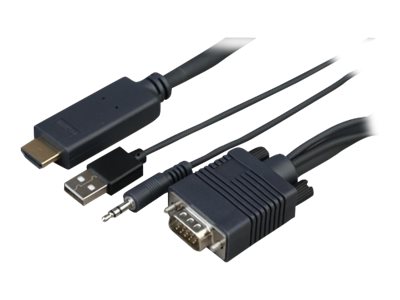 Sony CAB-VGAHDMI1 - Câble HDMI - HDMI mâle pour USB, HD-15 (VGA), mini-phone stereo 3.5 mm mâle - 1 m - pour Sony FW-43XD8001, FW-49XD8001, FW-55XD8501, FW-65XD8501, FW-75XD8501, FW-85XD8501 - CAB-VGAHDMI1 - Câbles HDMI