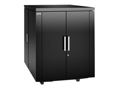 APC NetShelter CX Secure Soundproof Server Room in a Box Enclosure - Shock Packaging - Rack armoire - avec unité de distribution d'alimentation - noir - 18U - 19" - AR4018SPX429 - Accessoires pour serveur