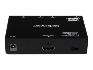StarTech.com Switch 2x1 HDMI et VGA vers HDMI avec convertisseur VGA vers HDMI et commutation prioritaire - Commutateur HDMI / VGA - 1080p - Commutateur vidéo/audio - de bureau - pour P/N: SVA5N3NEUA - VS221VGA2HD - Commutateurs audio et vidéo