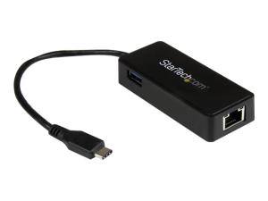 StarTech.com USB-C to Ethernet Gigabit Adapter - Thunderbolt 3 Compatible - USB Type C Network Adapter - USB C Ethernet Adapter (US1GC301AU) - Adaptateur réseau - USB-C - Gigabit Ethernet + USB 3.1 Gen 2 - noir - US1GC301AU - Cartes réseau