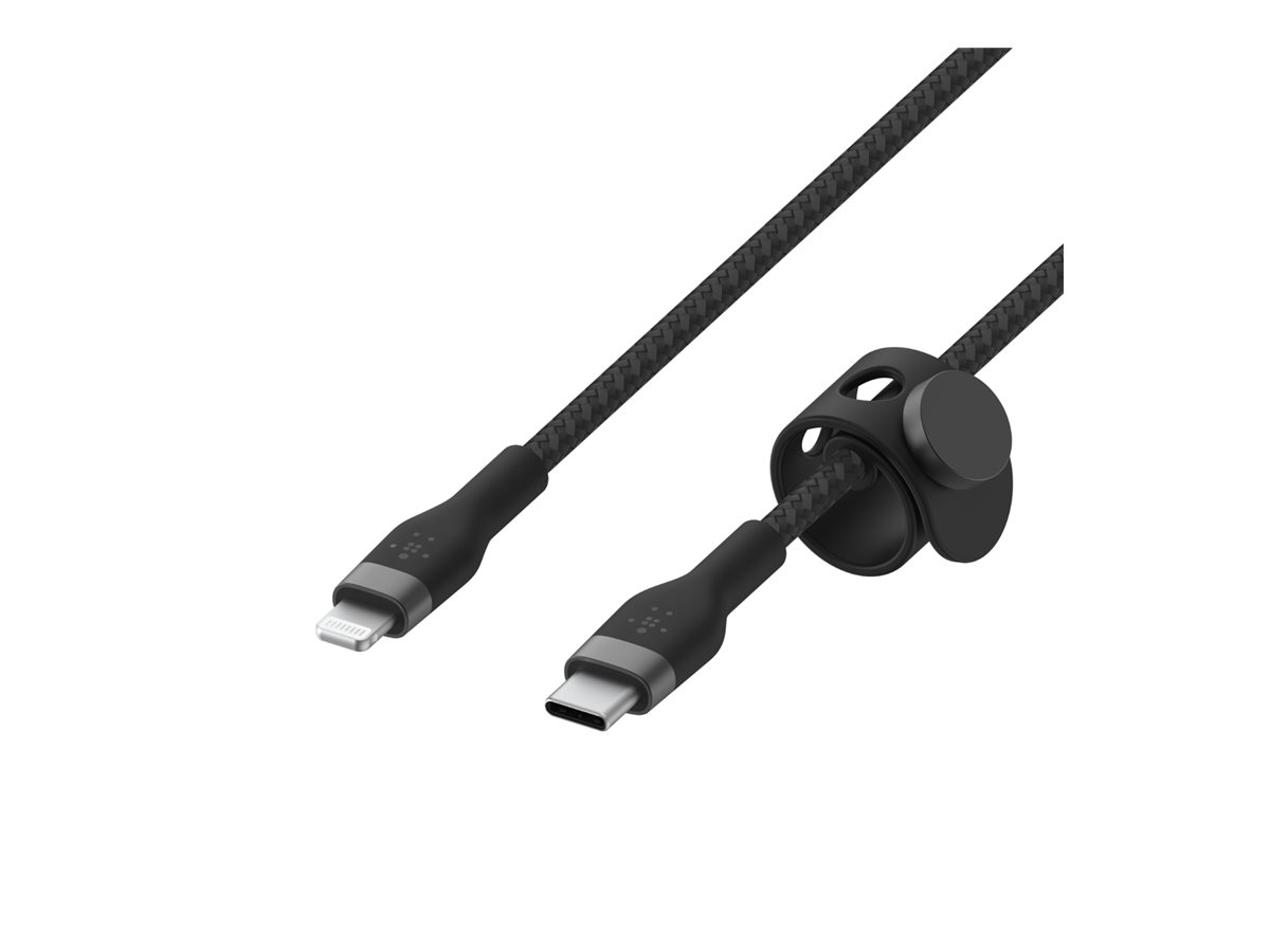 Belkin BOOST CHARGE - Câble Lightning - 24 pin USB-C mâle pour Lightning mâle - 3 m - noir - CAA011BT3MBK - Accessoires pour systèmes audio domestiques