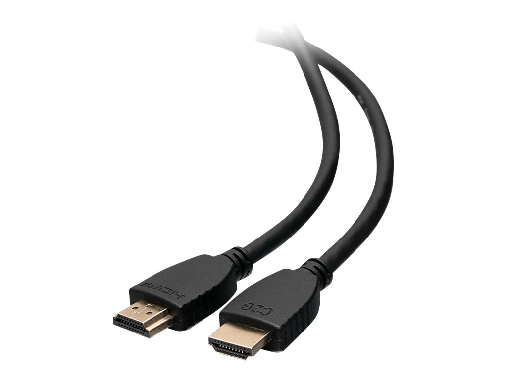 C2G Câble HDMI 4K de 6 pieds avec Ethernet - Haute vitesse - Câble UltraHD - M/M - Câble HDMI avec Ethernet - HDMI mâle pour HDMI mâle - 1.83 m - blindé - noir - 56783 - Câbles HDMI