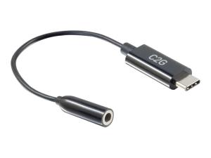 C2G USB C to 3.5mm Audio Adapter - USB C to AUX Cable - USB C to Headphone Jack - USB-C vers adaptateur de prise casque - 24 pin USB-C mâle pour mini-phone stereo 3.5 mm femelle - 54426 - Câbles spéciaux