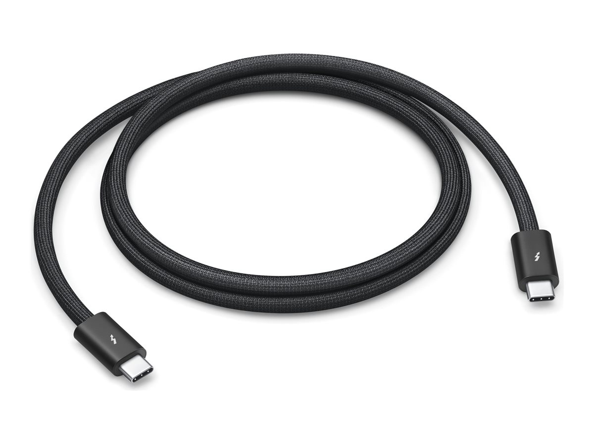 Apple Thunderbolt 4 Pro - Câble Thunderbolt - 24 pin USB-C (M) pour 24 pin USB-C (M) - USB 3.2 / USB4 / Thunderbolt 3 / Thunderbolt 4 / DisplayPort - 1 m - support de guirlande Pâquerettes - noir - MU883ZM/A - Câbles spéciaux