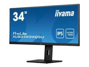 iiyama ProLite XUB3493WQSU-B5 - Écran LED - 34" - 3440 x 1440 UWQHD @ 75 Hz - ADS-IPS - 400 cd/m² - 1000:1 - 4 ms - 2xHDMI, DisplayPort - haut-parleurs - noir mat - XUB3493WQSU-B5 - Écrans d'ordinateur
