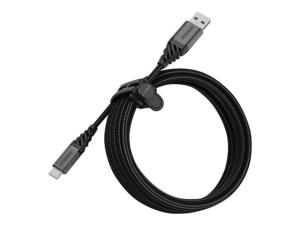 OtterBox Premium - Câble USB - USB (M) pour 24 pin USB-C (M) - USB 2.0 - 3 m - noir cendre foncé - 78-52666 - Câbles USB