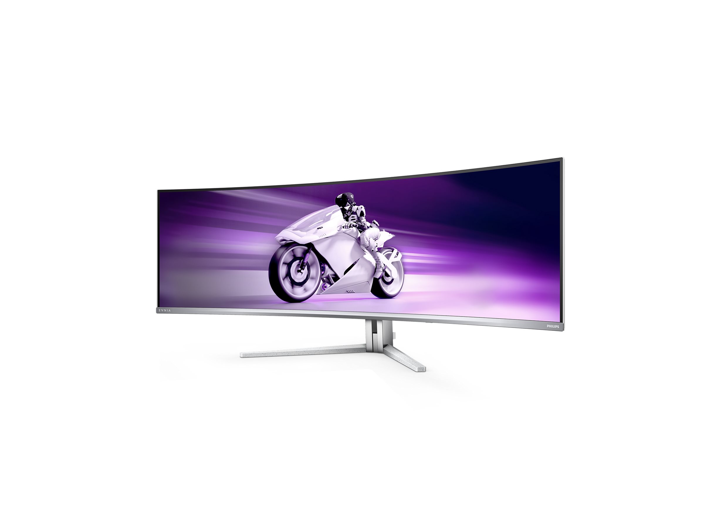 Philips Evnia 8000 49M2C8900L - Moniteur OLED - jeux - incurvé - 49" (48.9" visualisable) - 5120 x 1440 Dual Quad HD @ 144 Hz - 1000 cd/m² - 1000000:1 - DisplayHDR 400 True Black - 0.03 ms - 2xHDMI, DisplayPort, USB-C - haut-parleurs avec subwoofer - blanc - 49M2C8900L/00 - Écrans d'ordinateur