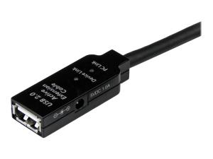 StarTech.com Câble d'extension USB 2.0 actif de 5m - Prolongateur / répéteur / rallonge USB - Mâle / Femelle - Noir - Rallonge de câble USB - USB (F) pour USB (M) - USB 2.0 - 5 m - actif - noir - pour P/N: LTUB1MBK, SVA5H2NEUA, UUSBOTG - USB2AAEXT5M - Câbles USB