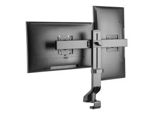 Eaton Tripp Lite Series Dual-Display Monitor Arm with Desk Clamp and Grommet - Height Adjustable, 17" to 27" Monitors - Kit de montage - pour 2 écrans LCD - acier - noir - Taille d'écran : 17"-27" - pinces montables, oeillet, montrable sur bureau - DDR1727DC - Montages pour TV et moniteur