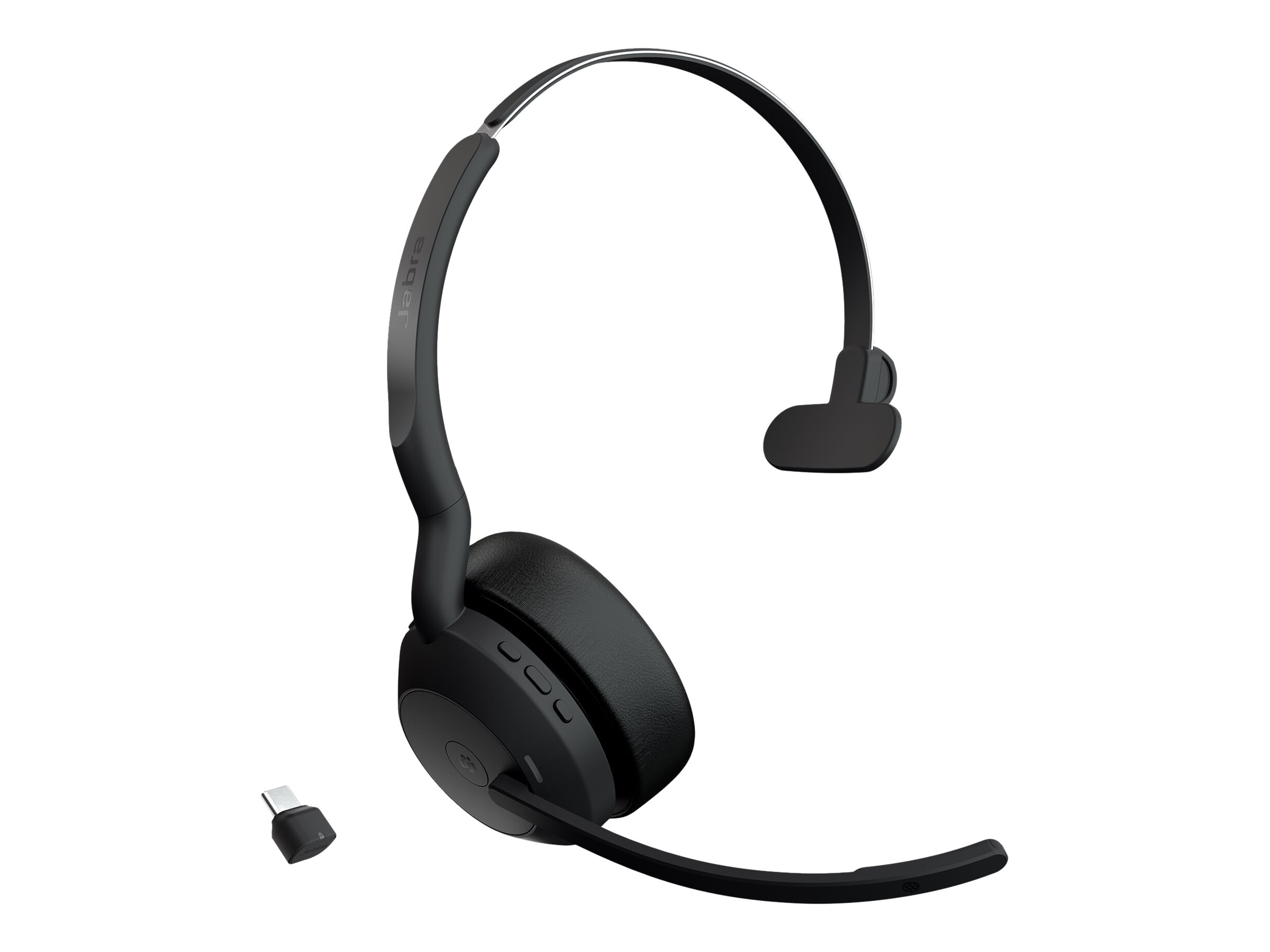 Jabra Evolve2 55 MS Mono - Micro-casque - sur-oreille - Bluetooth - sans fil - Suppresseur de bruit actif - USB-C - noir - Certifié pour Microsoft Teams - 25599-899-899 - Écouteurs